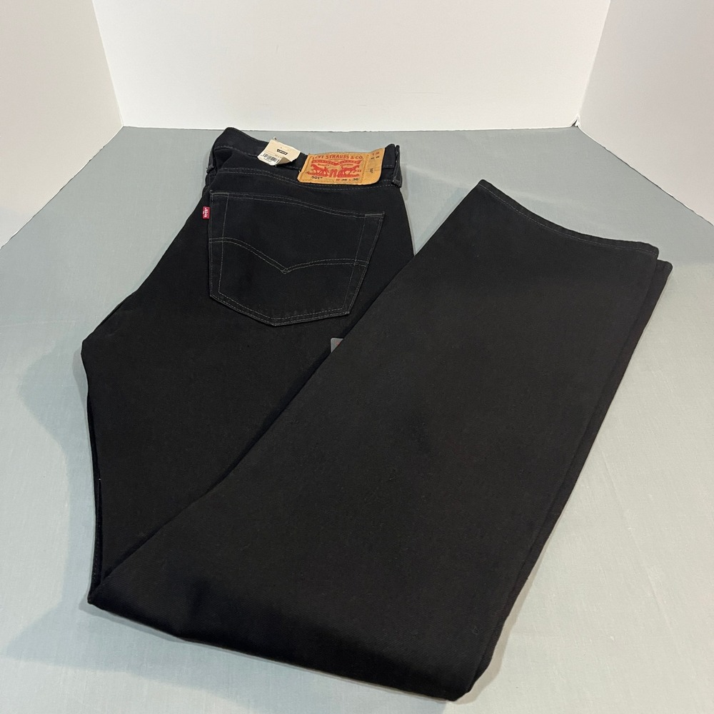 Levi's 501 Original Fit Jeans Men 36x36 Black Straight Leg Denim Button Fly NWT